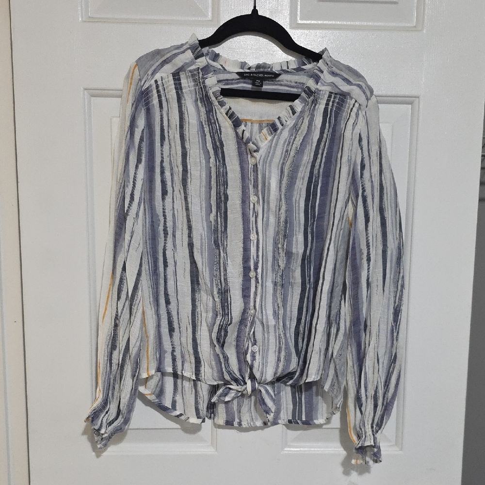 H&M Blue and White Striped Button-Down Shirt